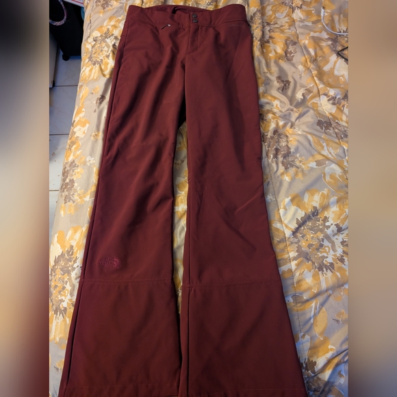 The North Face Burgandy Windwall Fleece Lined Ski Pants Women's Size M - Picture 1 of 7